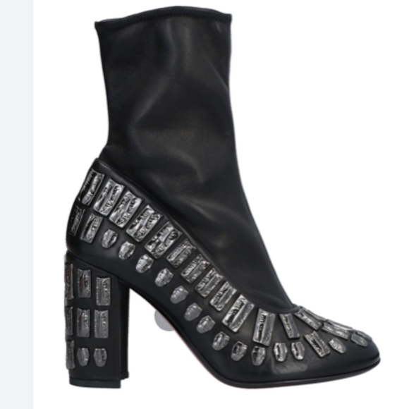 Samuele failli  black ankle boots 37 silver accentS 7 - Picture 1 of 5
